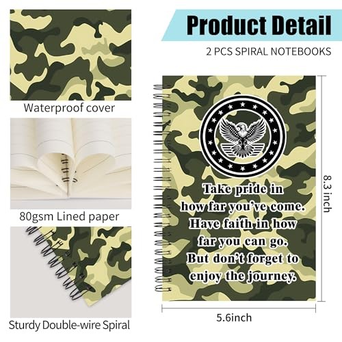 Army Gifts 2pcs Spiral Notebooks Take Pride in How Far 2 Spiral-ta Army Camo