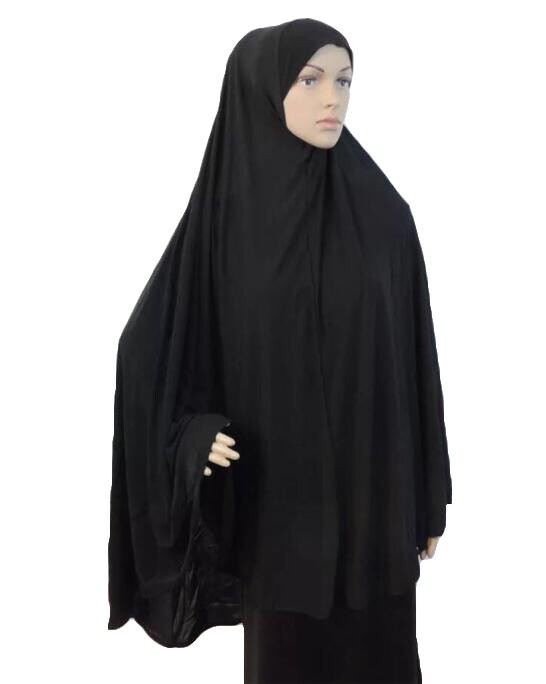One Piece Women Long Khimar Hijab Scarf Muslim Amira Prayer Overhead Islamic Cap