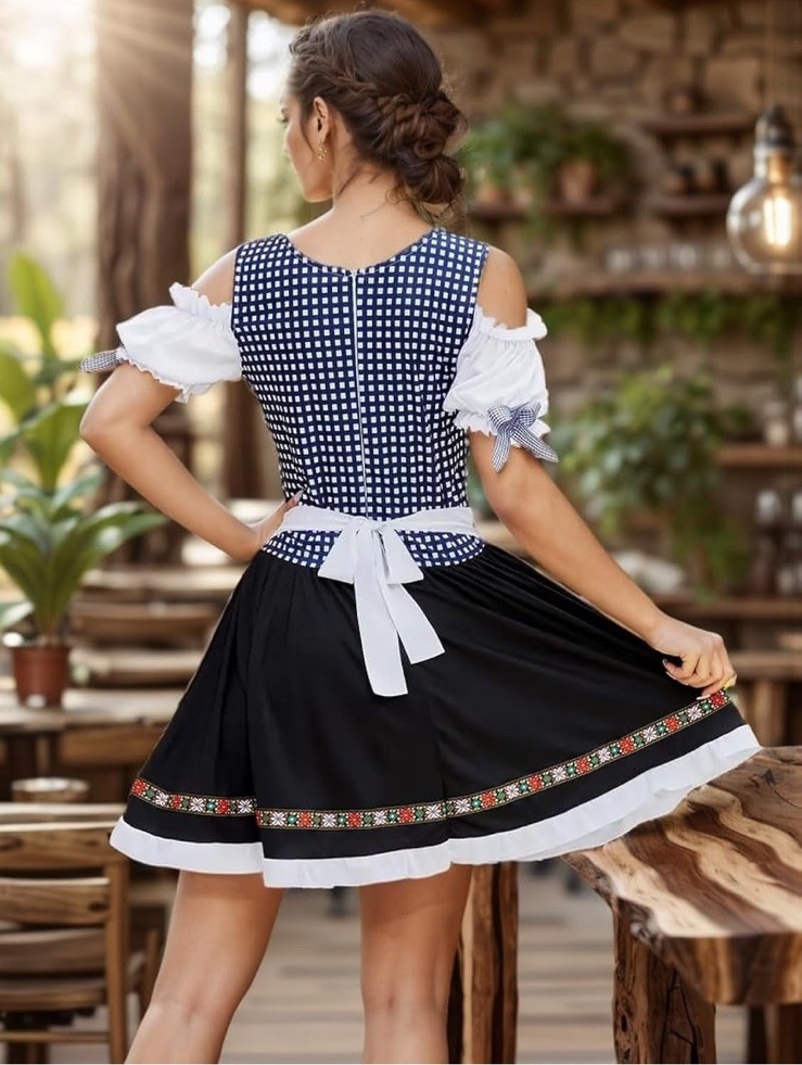 Oktoberfest Dirndl Dress Beer Fest Bavarian German XXL Costume Cosplay Carnival