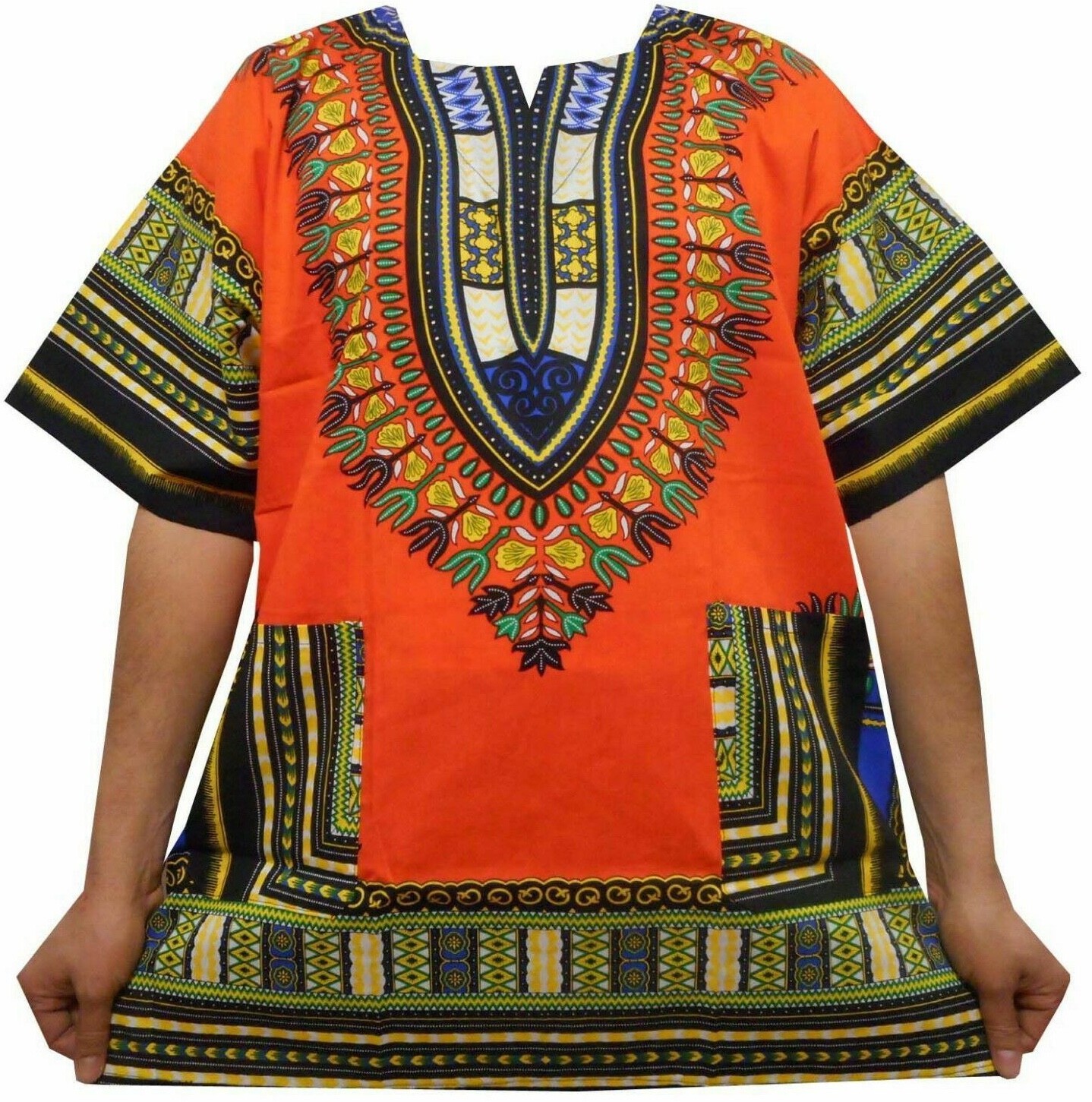 Dashiki Mens Caftan African Womens Hippie Boho Rasta Blouse Ethnic Top 1X