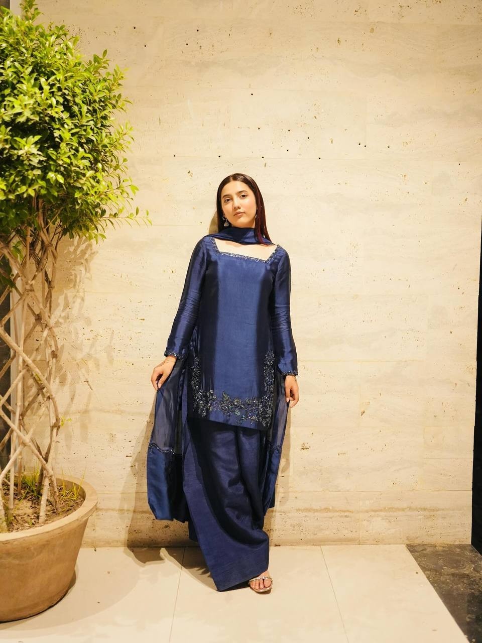 Blue salwar kameez Readymade wedding party salwar suit Pakistani Suits For women