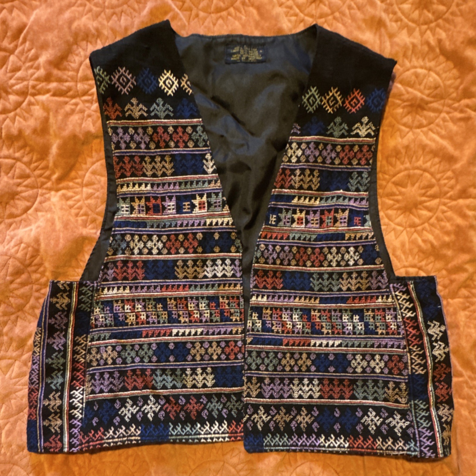 Hilltribe Multicolor Embroidered Cotton Vest One Size Unisex Adult