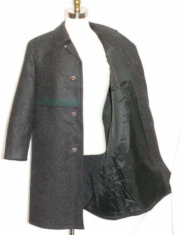 LOUISODER / BLACK ~ WOOL Men WINTER German WARM Hunting Sport Long COAT / 48″ XL