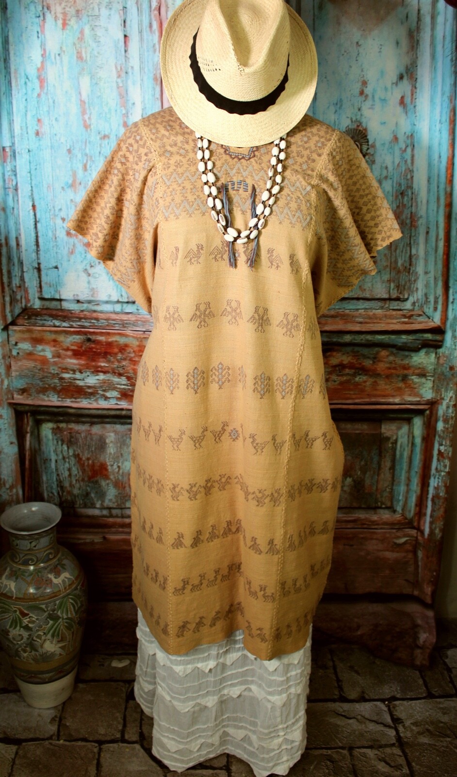 Huipil Natural Dye Handwoven San Bartolo Yautepec Backstrap Loom Oaxaca Mexico