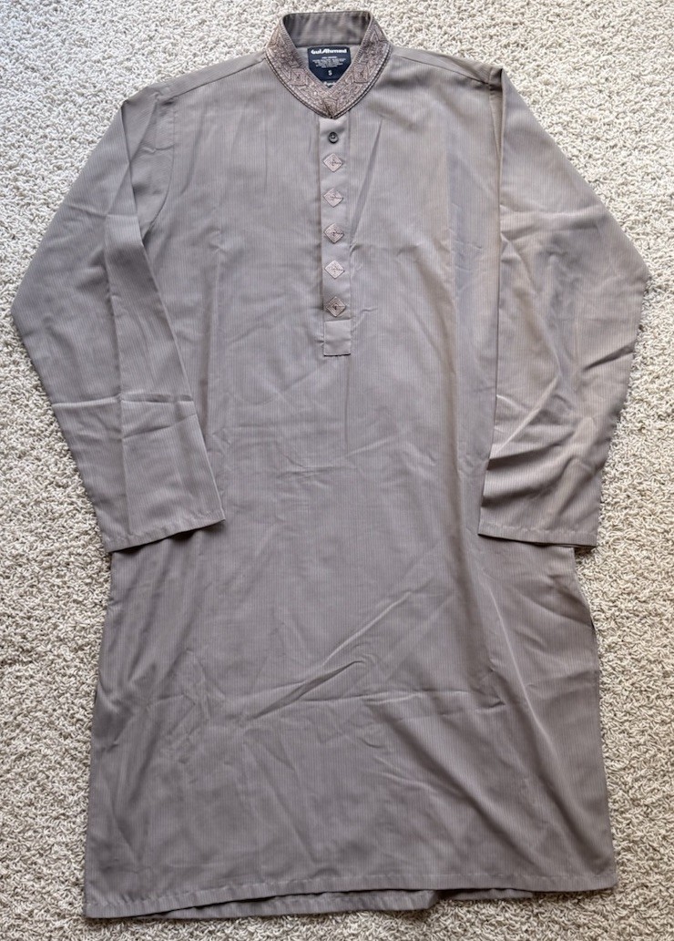 Men’s Gul Ahmed Brown Indian/Pakistani Kurta Size S