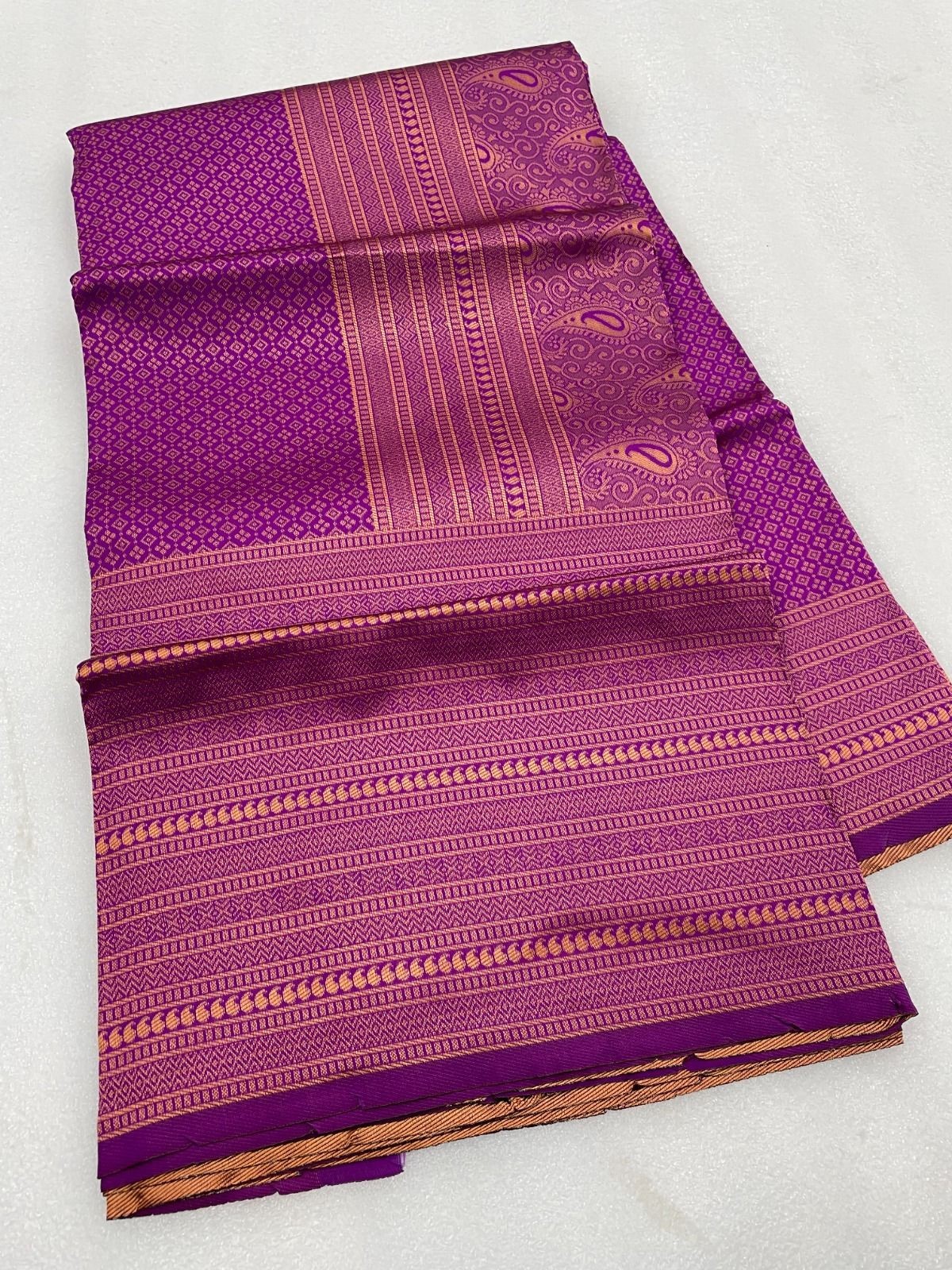Soft Lichi Silk Saree Jacquard Woven Contrast Blouse Indian Wedding Sari