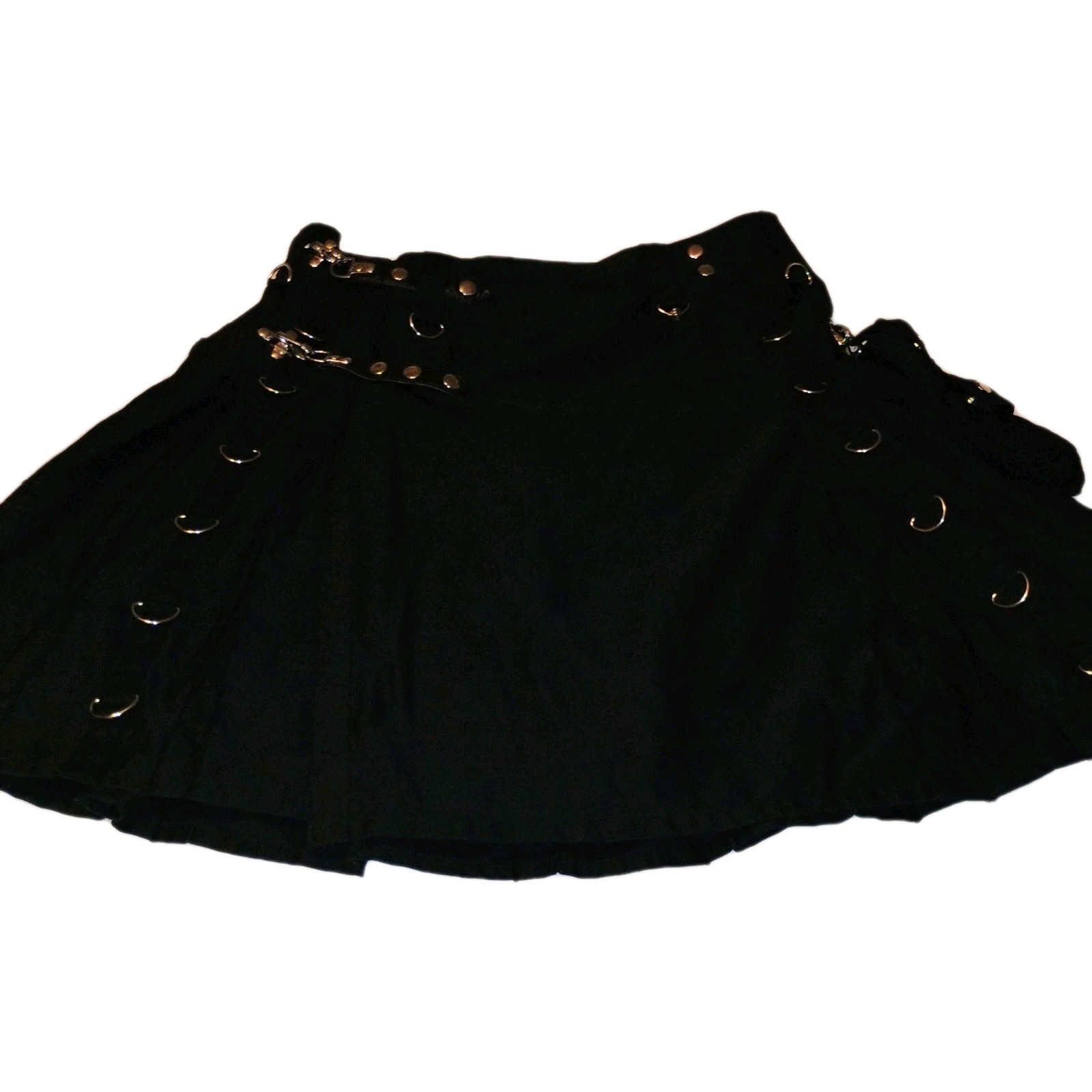 Scottish Unique Shop Grand Gothic Utility Kilt Black Cotton Men Size 42 Accents