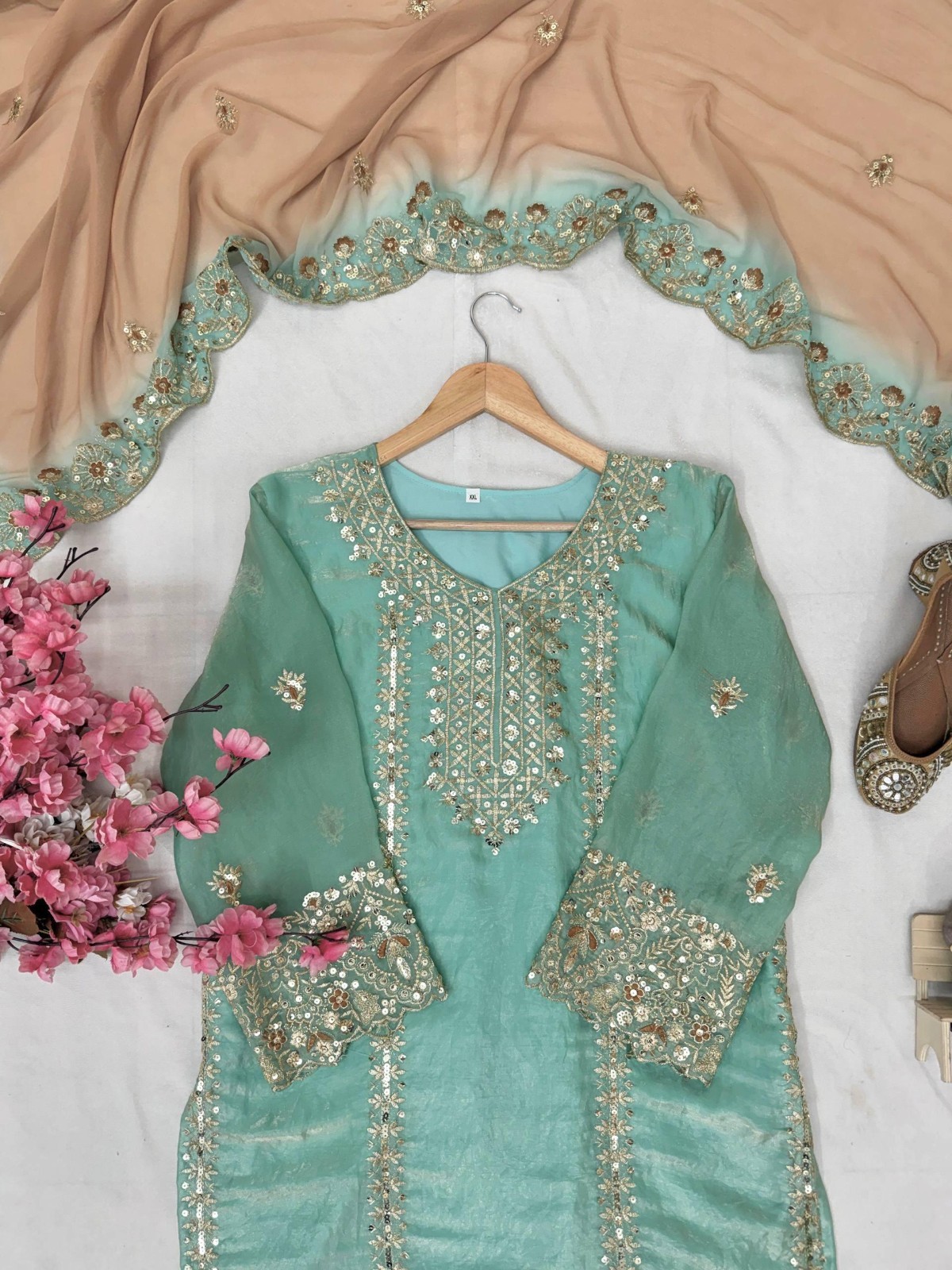 INDIAN SALWAR KAMEEZ PAKISTANI WEDDING PARTY DRESS WEAR BOLLYWOOD SUIT SHARARA