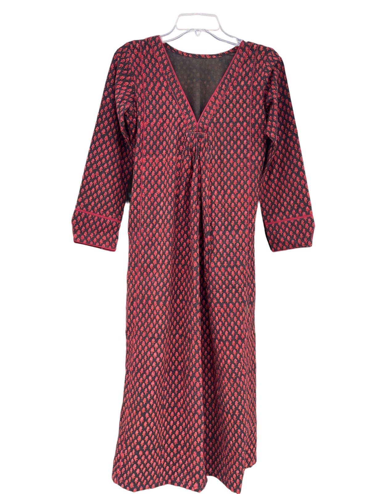 Wine Rayon Kurta With Block Printed Patterns women’s One Size OS