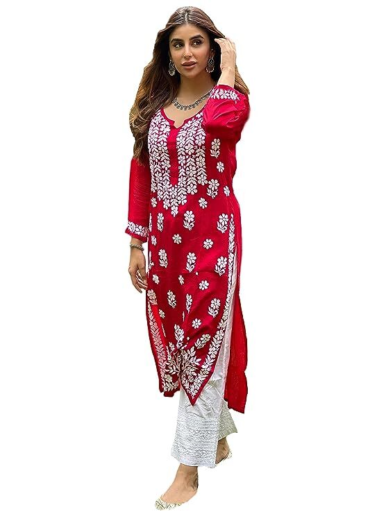 Women’s Lucknowi Chikankari Embroidered Work Georgette Kurta