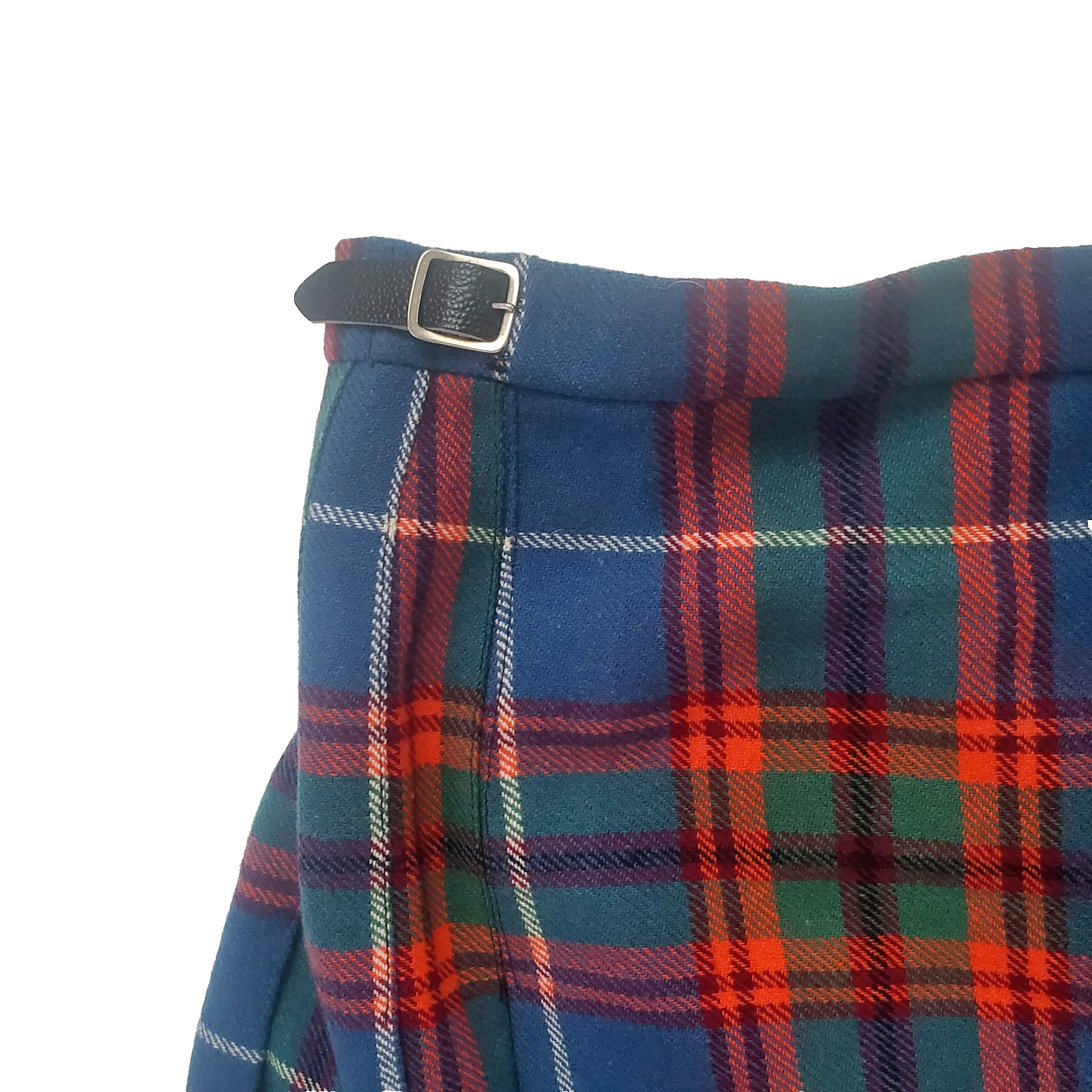 VTG Laird-Portch Scotland Wool Kilt Skirt Size 30 Plaid Blue Red Tartan Pleated