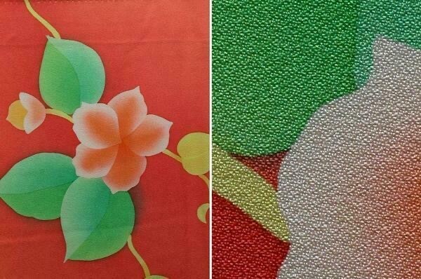 Japanese Women’s Silk Kimono with Lining, Vintage Original 0129G23