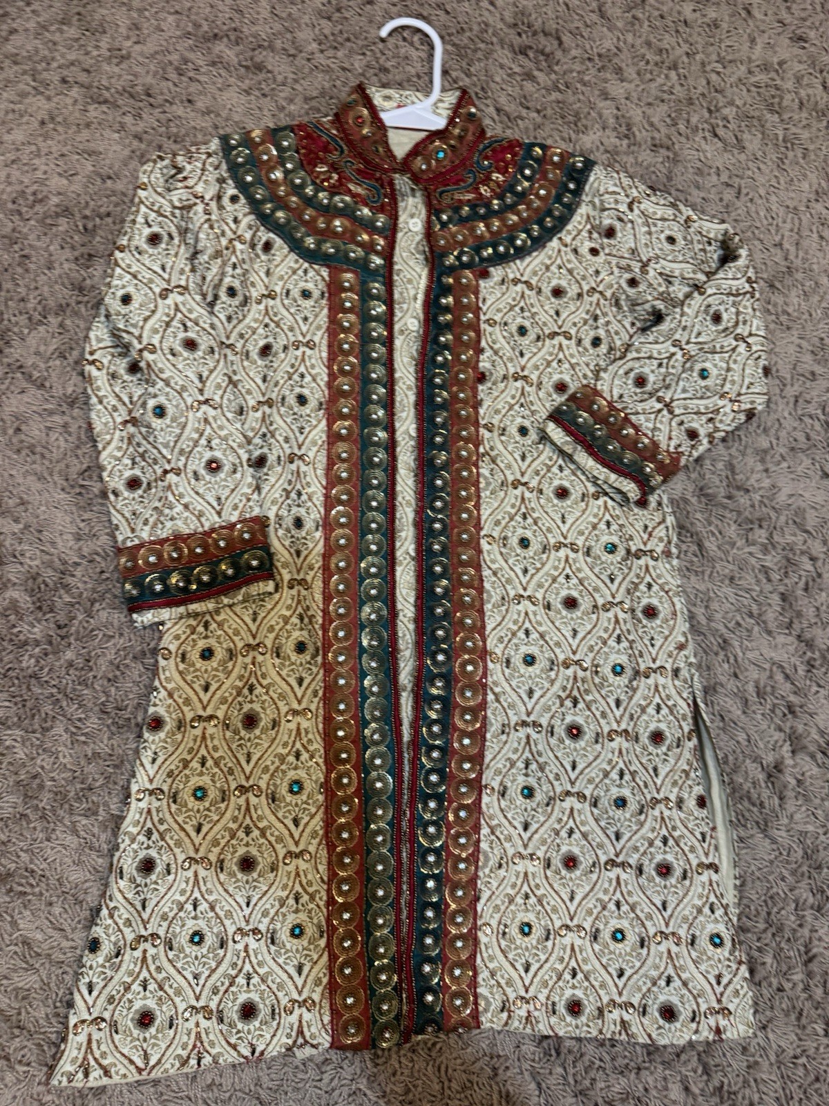 Ethni’ks Boys Indian Sherwani Worn Once with Pants & Scarf-Brand New Size 8