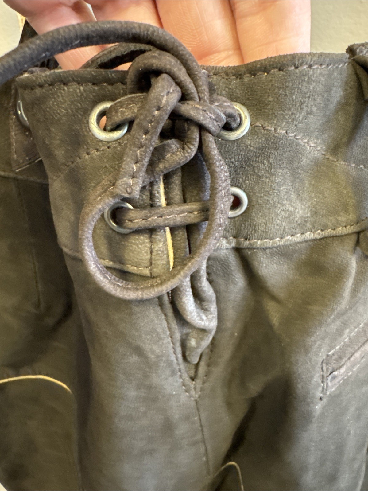 NWT Chubbies Mens Large Lederhosen Brown Suede Lamb Leather German Oktoberfest