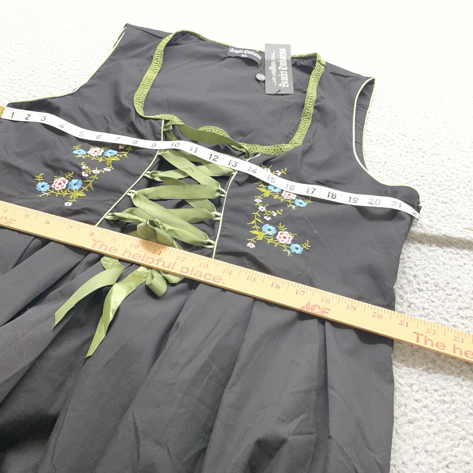 Scarlet Darkness Dirndl Dress 3XL Black Festival Peasant Bavarian Oktoberfest