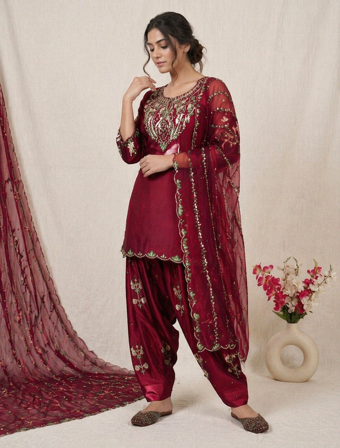 Unique Designer Japan Satin Salwar Kameez With Organza Dupatta For Party Wear