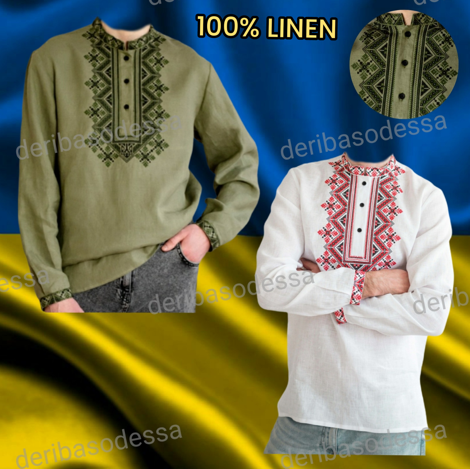 Traditional Ukrainian embroidered blouse,shirtVyshyvanka S,M,L,XL-4XL Linen 100%