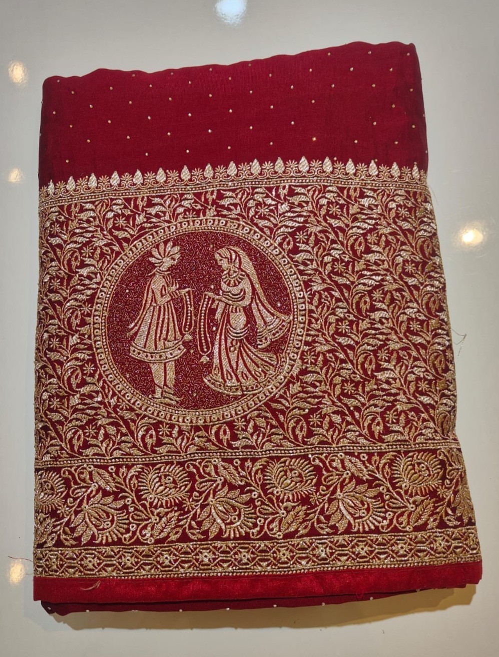 Silk Saree with Zari And Stone Work