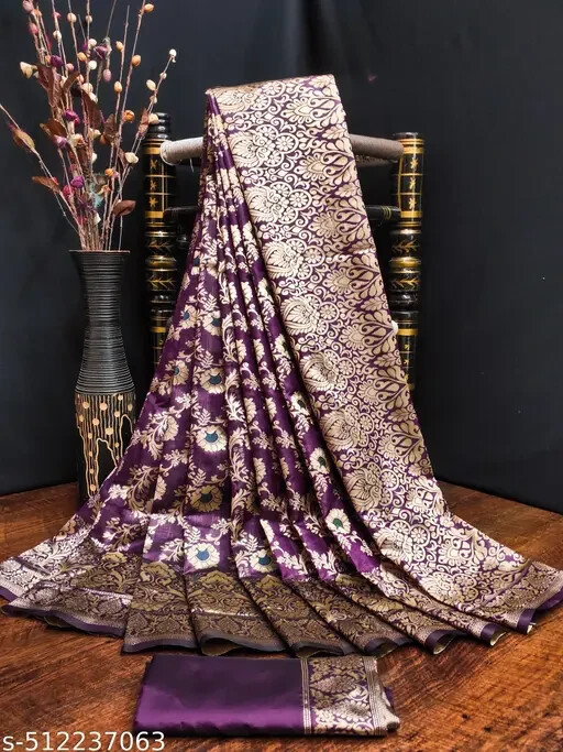 women`s Jacquard Banarasi Silk Saree