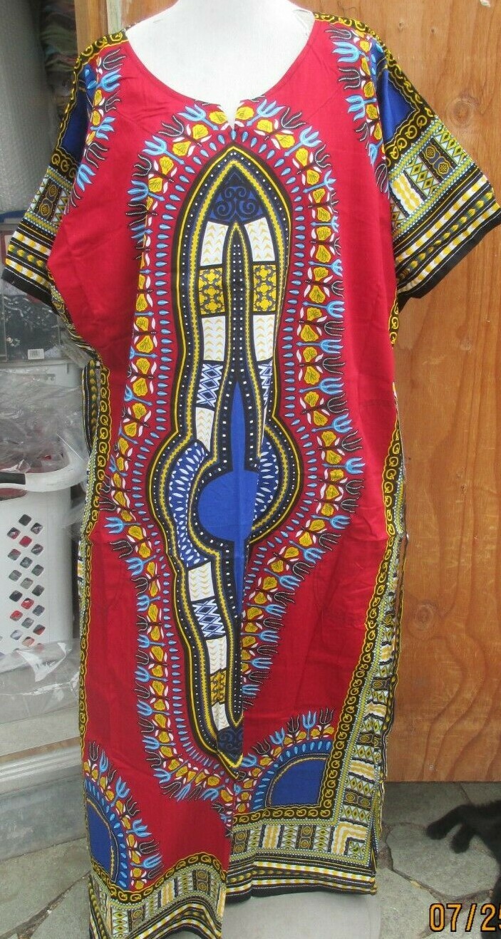 Dashiki African Blouse Women Traditional Dress long caftan 2XL Size 58