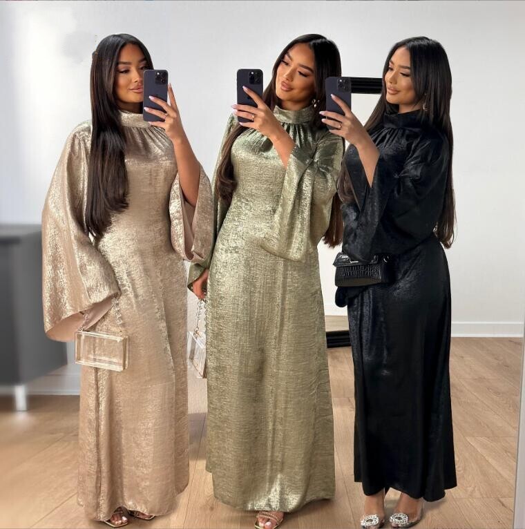 Elegant Abaya Dress Muslim Islamic Clothing Dubai Cocktail Party Gown Women Robe