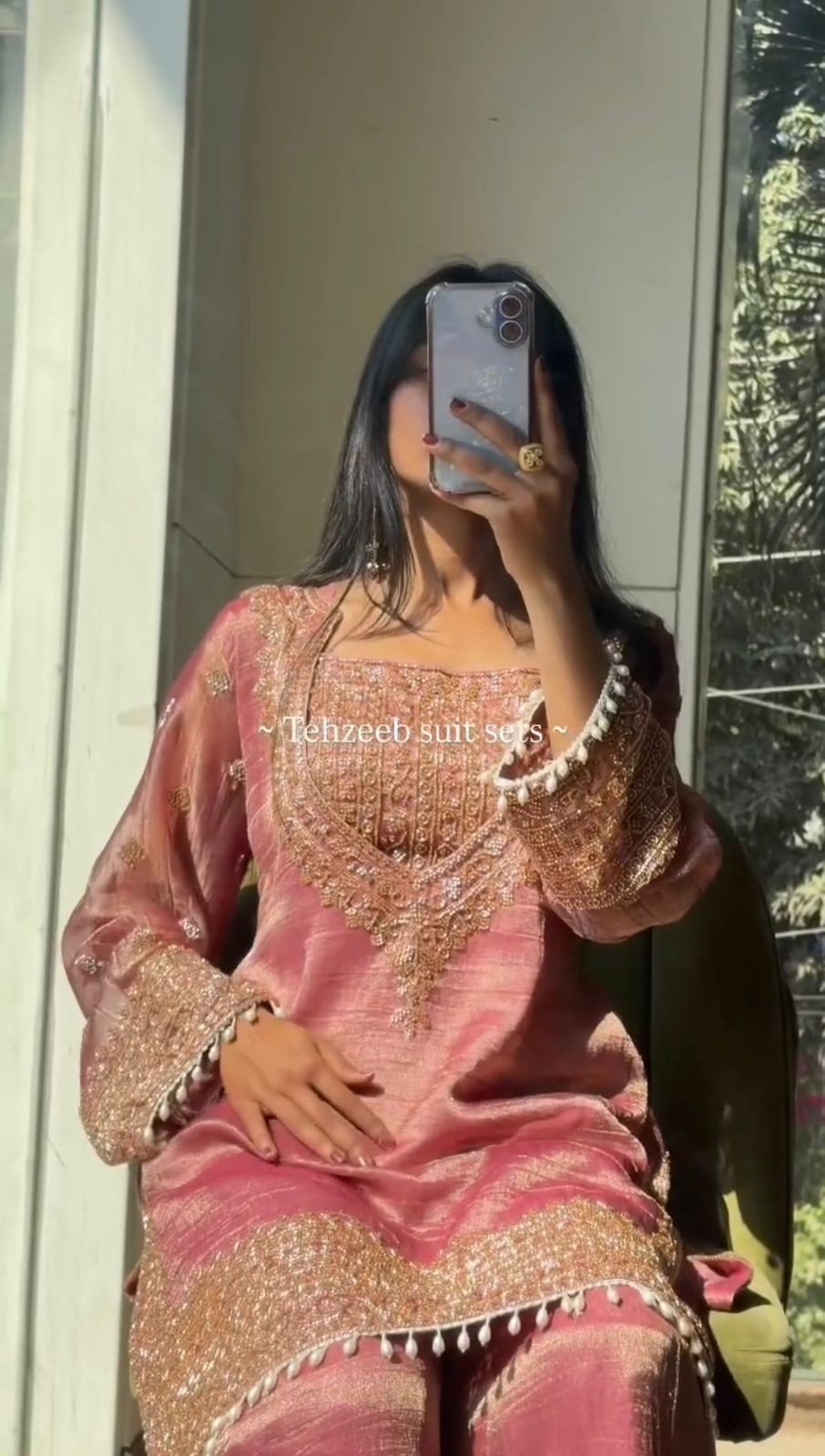 Beautiful Fandy Silk Top Sharara Suit Indian Wedding Party Wear Salwar Kameez