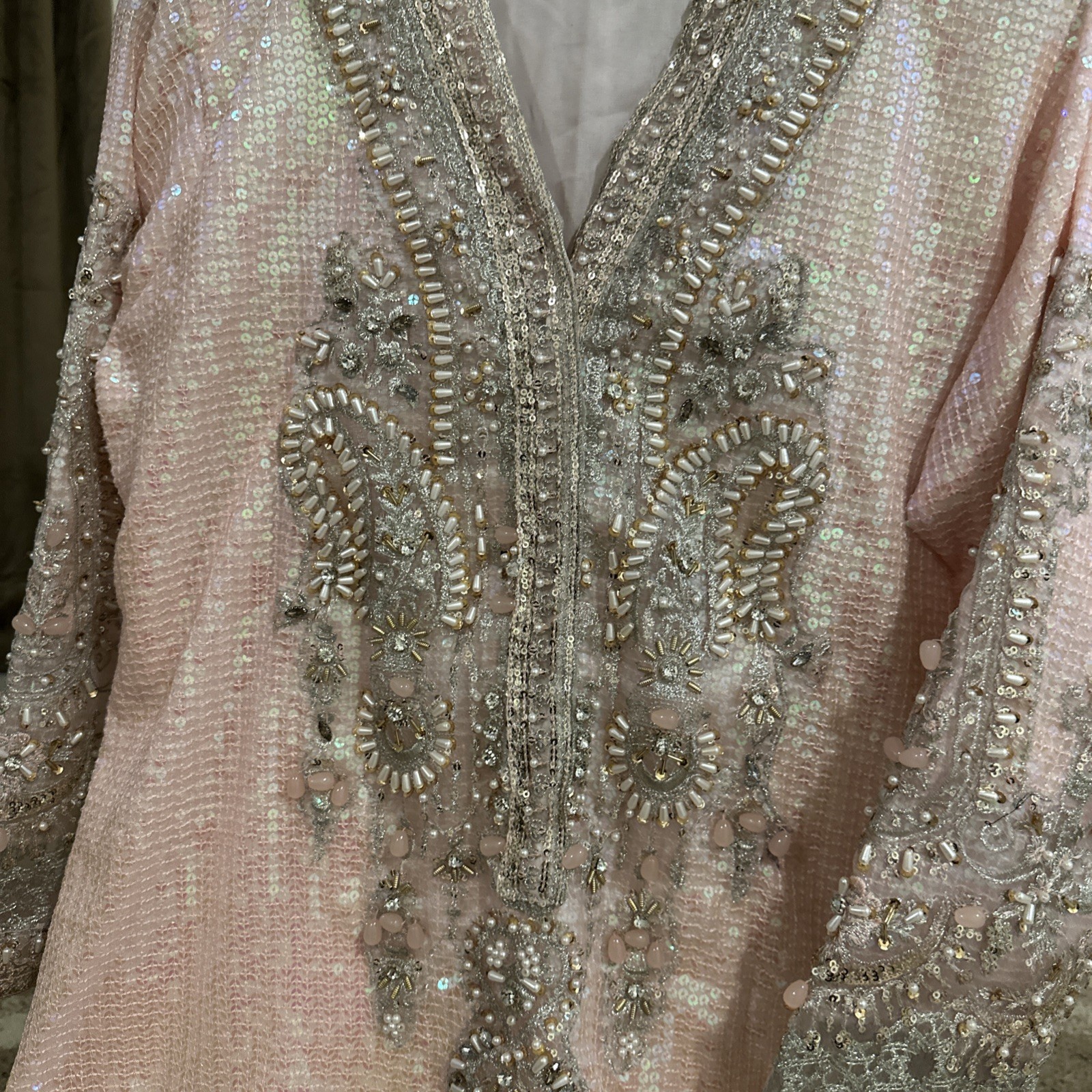 Pakistani Chiffon Embroidered Dress Bust 42 with Chiffon Duppatta for Women New