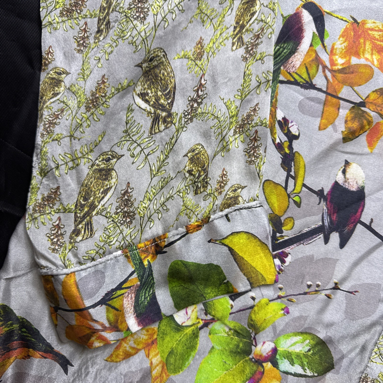 Agha Noor Pakistani Medium Kurta Top Sage Multicolor Birds/ Trees Single Piece
