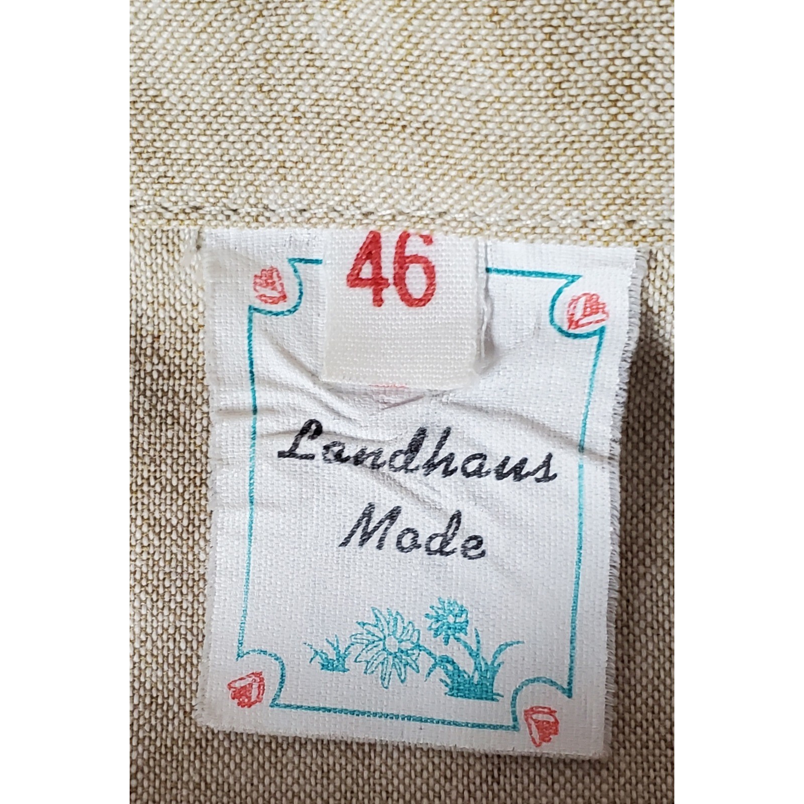 Landhaus Mode XL Beige Peasant Blouse Lace Prairie Cottagecore Lagenlook Boho