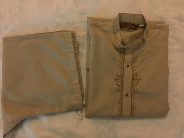 Brown Poly Cotton Boys kurta pajama set