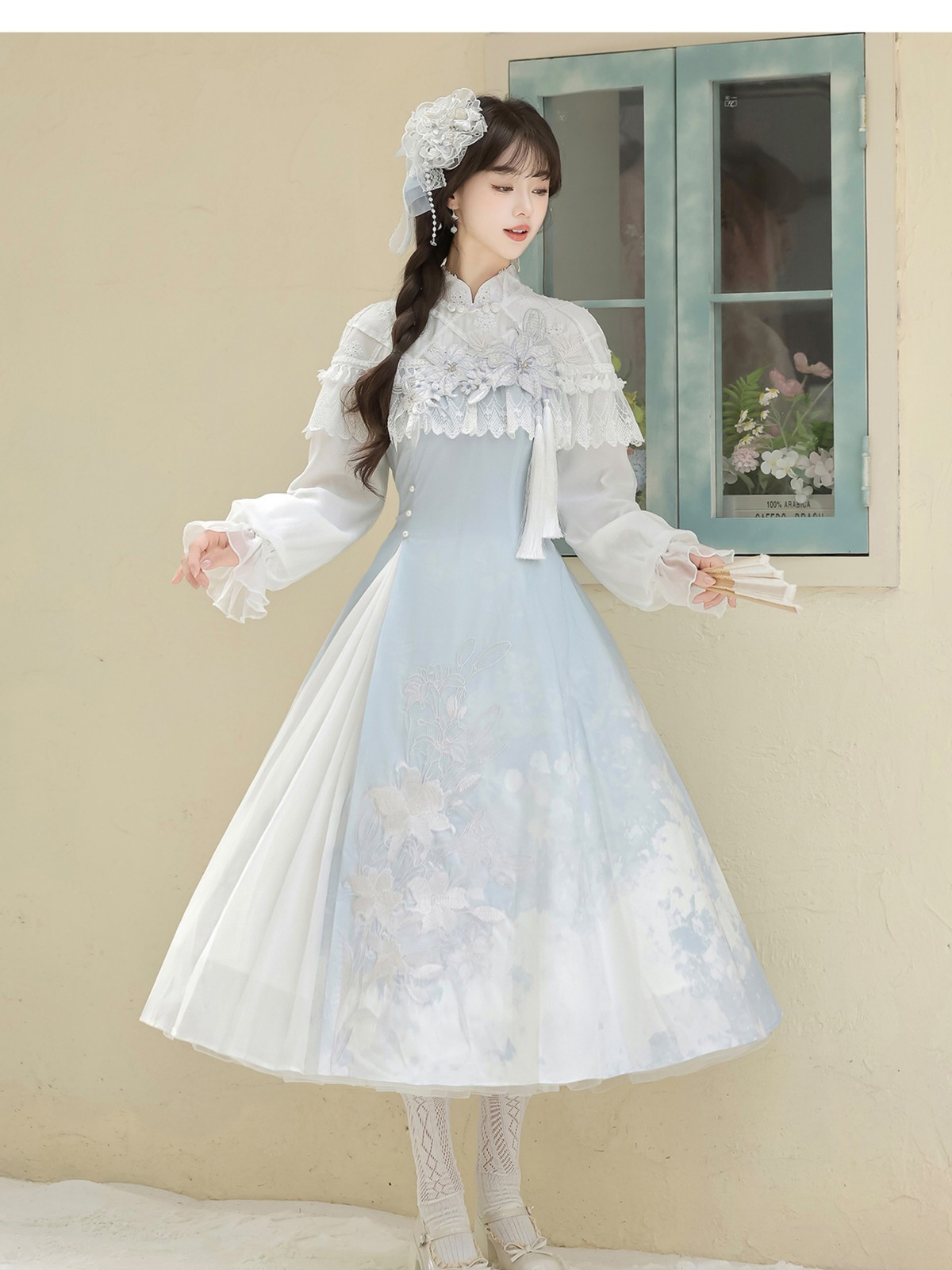 “Lily Dew” Modern Hanfu Ensemble – Elegant New Chinese Style Dress for Autumn