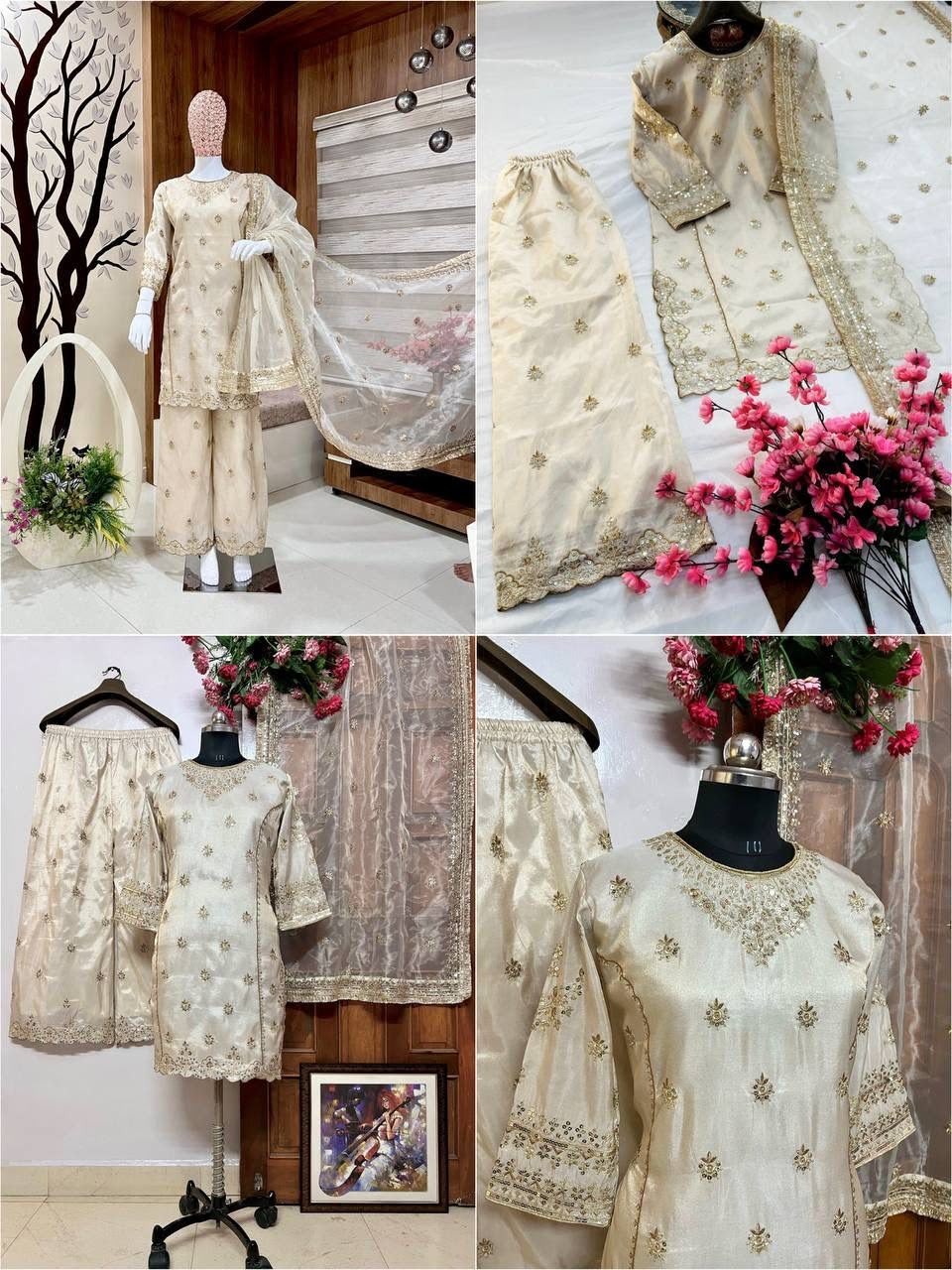 SALWAR KAMEEZ INDIAN PAKISTANI WEDDING PARTY DRESS PALAZZO SHARARA PLAZZO SUIT