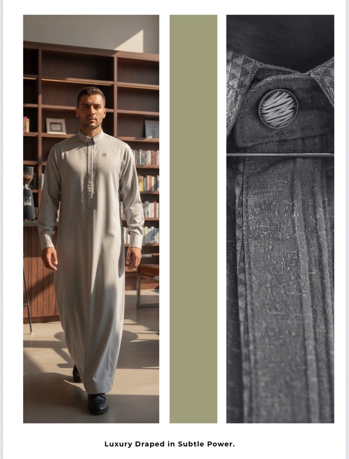 AAR 2633 Al Ameer Men’s Premium Thobe Sandstone Islamic LAWUNG