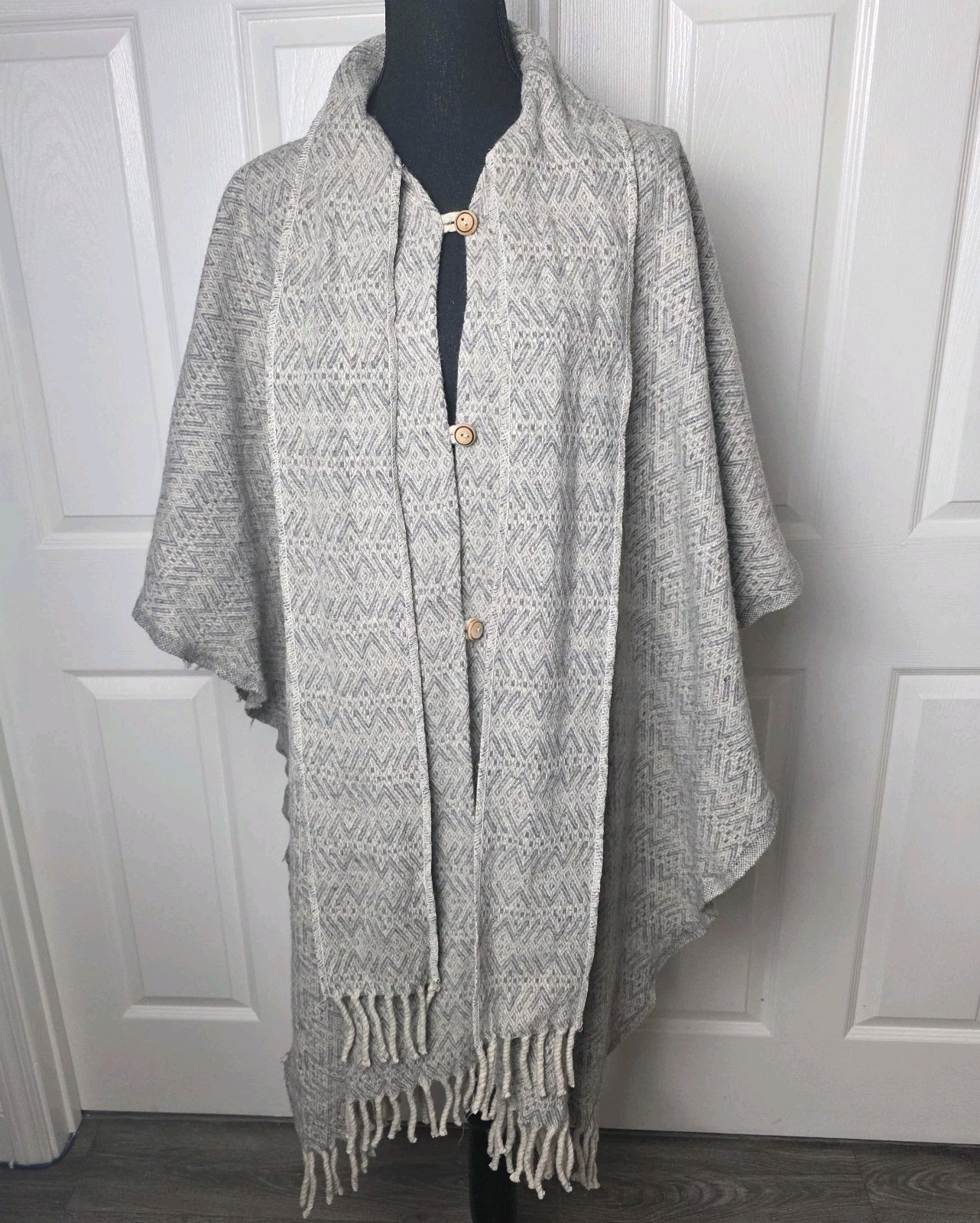 Textiles Poncho Adult One Size Woven Serape Blanket 100% Wool (100%Lana) MEXICO