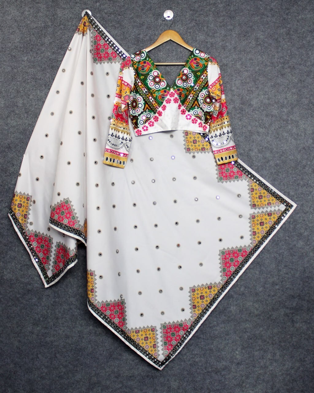Beautiful white color Navratri Lehenga Choli For Women By Aadat Export