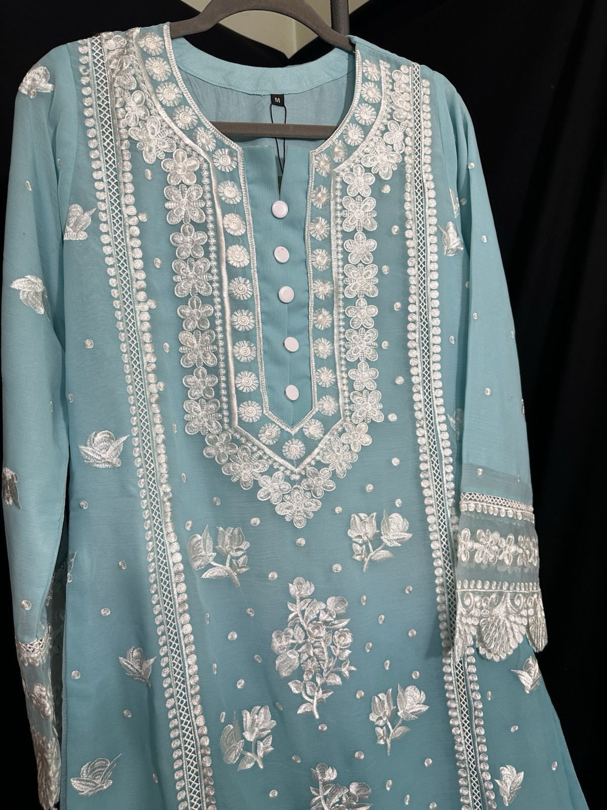 Beautiful Embroidered Chiffon 3 Pc Suit . SMALL & Medium Available – $46 SALE