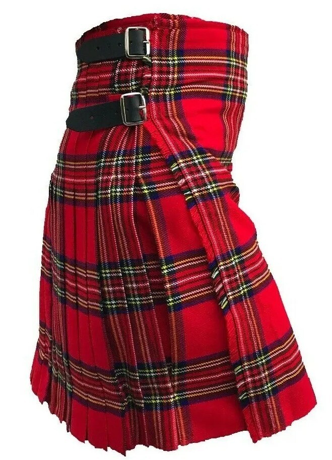 Mens Rare Scottish Tartan Kilt Outfit 6 PCS Wedding kilt set With Tartan Shoes