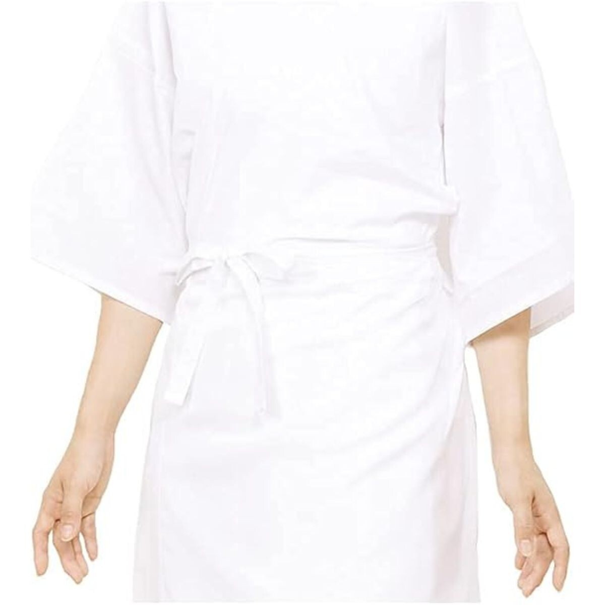 Women’s Japanese Juban Kimono Undergarment Slip – White Cotton Blend, 49″ Long