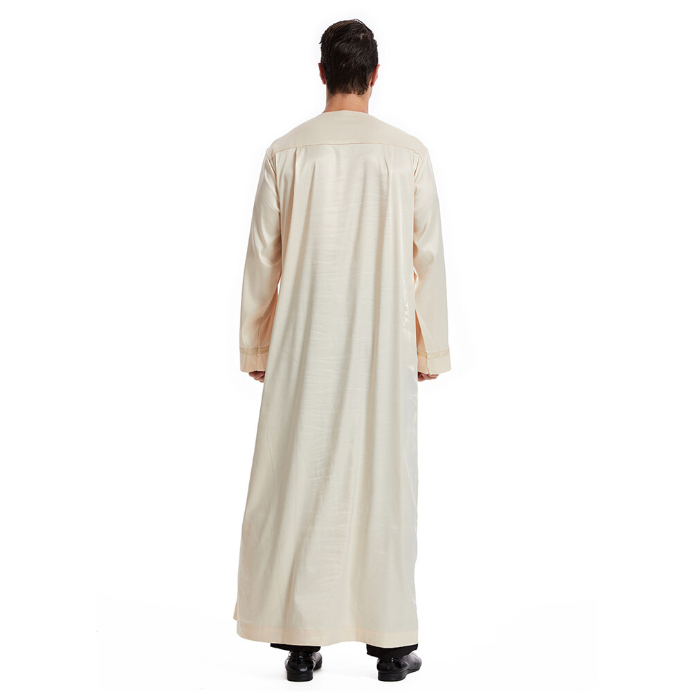 Muslim Men Saudi Abaya Kaftan Thobe Jubba Thoub Robe Dress Dishdasha Arab Gown