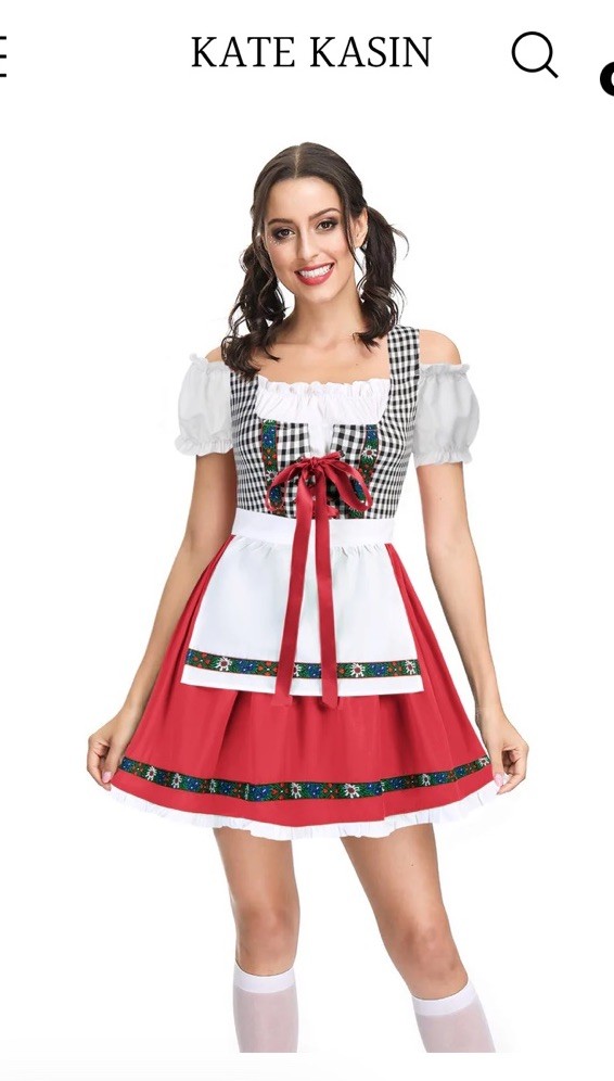 Oktoberfest Dirndl Dress Beer Fest Bavarian Costume MED Traditional Trachten 2PC
