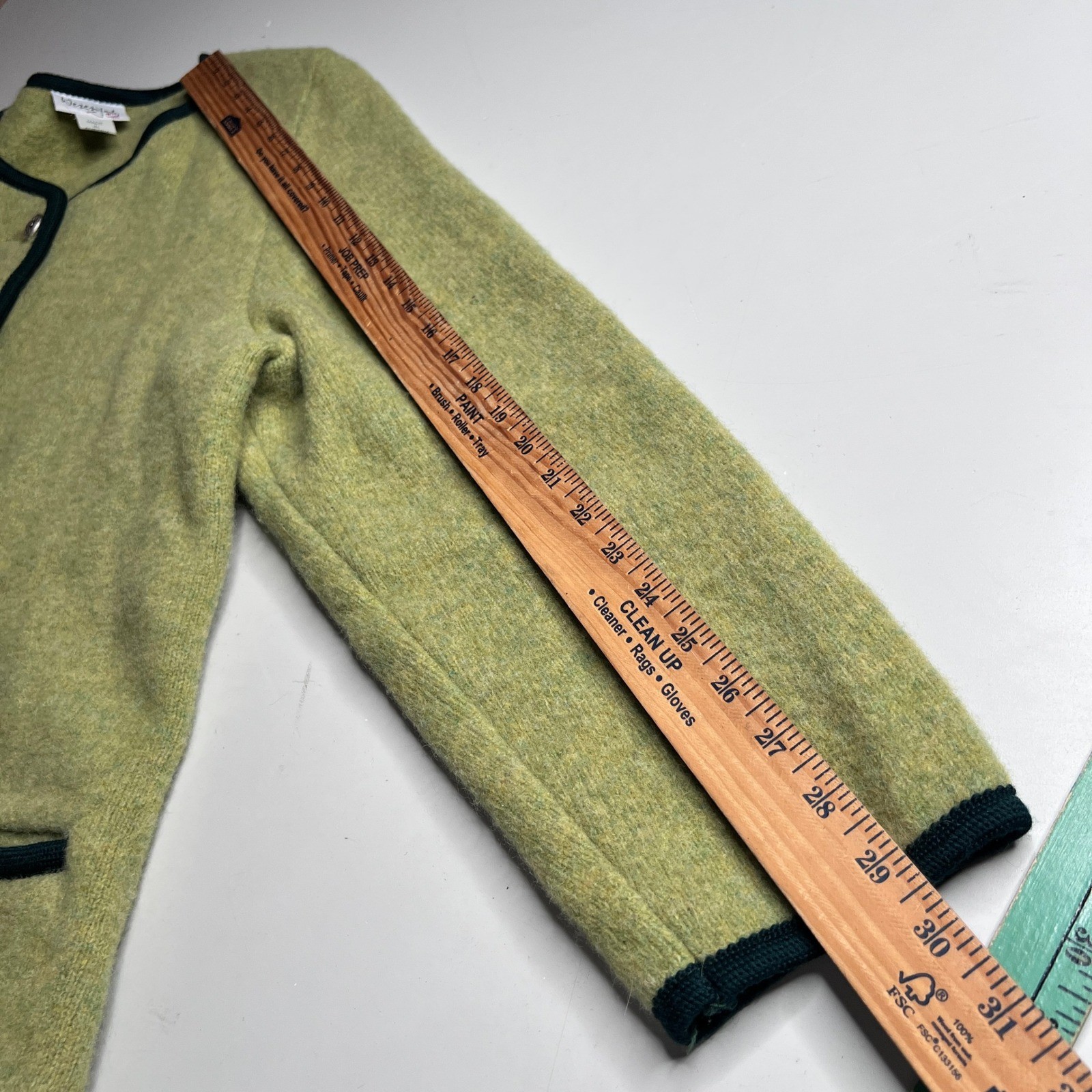 Wesenjak Tirol Boiled Wool Jacket Womens 52 Green Made in Austria Cardigan