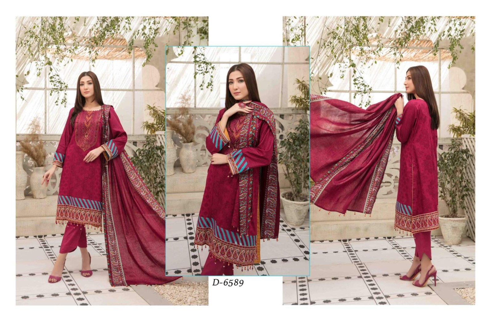 TAWAKKAL MAHRU EMBROIDERED LAWN Collection 3 PIECE SUIT READY TO WEAR