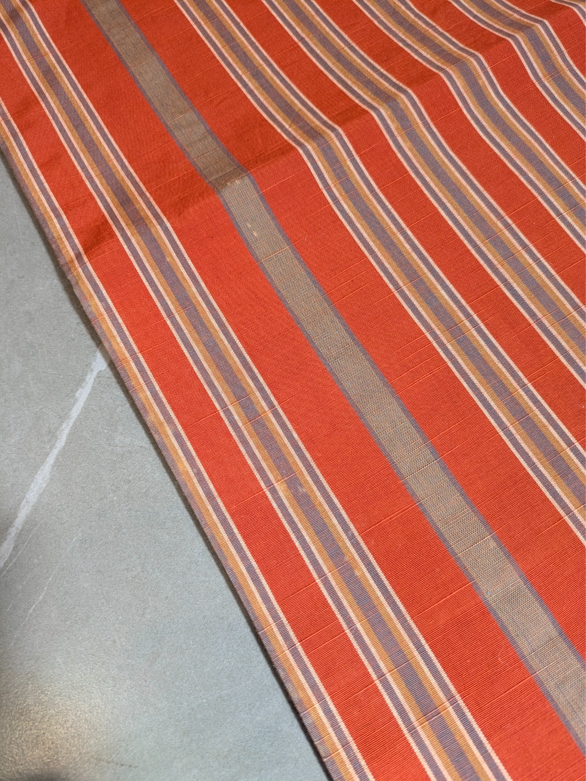 Vintage Japanese Kimono Cotton Nagoya Obi Red Plaid NIshijin Woven Textile Art