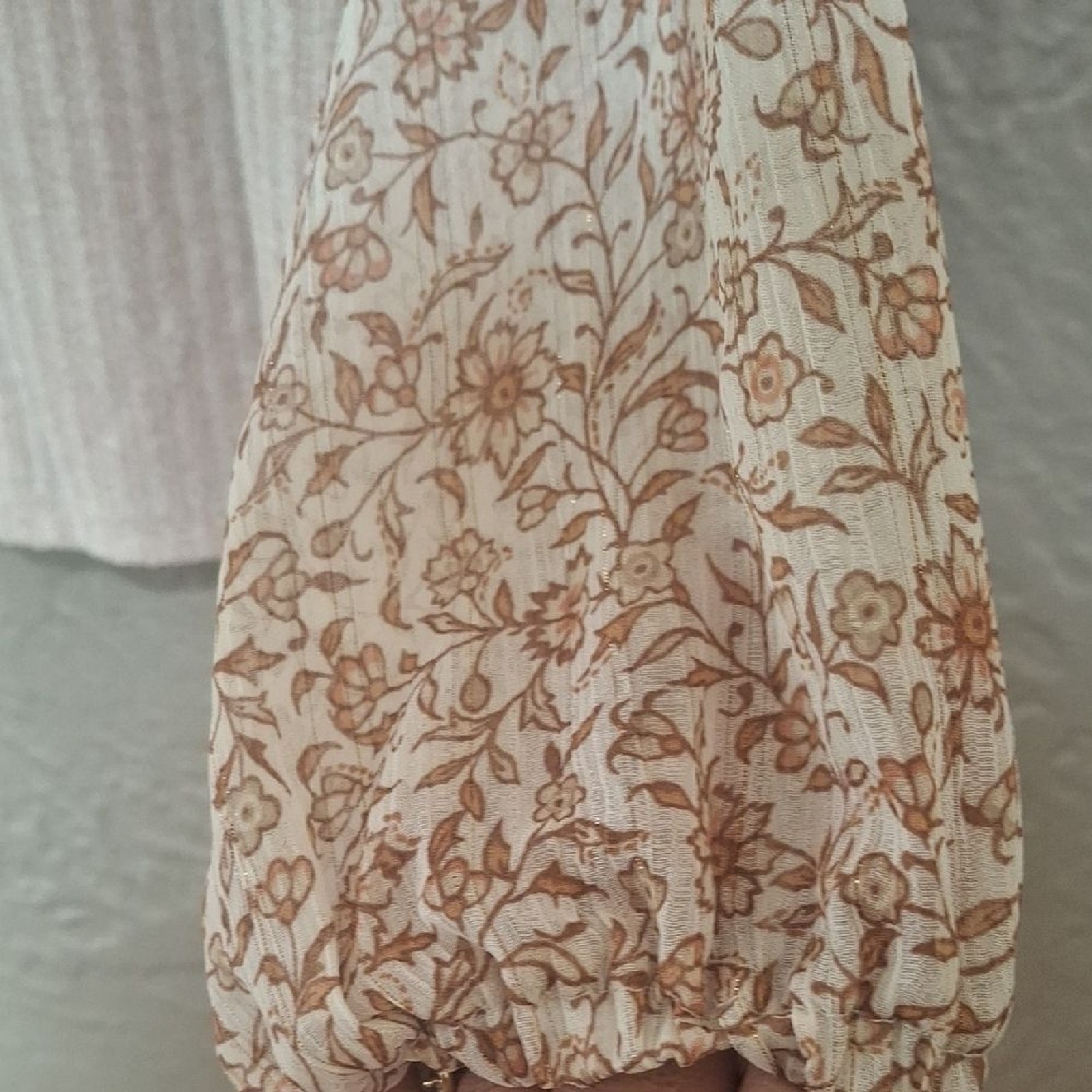 Daytrip Women’s Cream and Tan Striped Hoodie Size M
