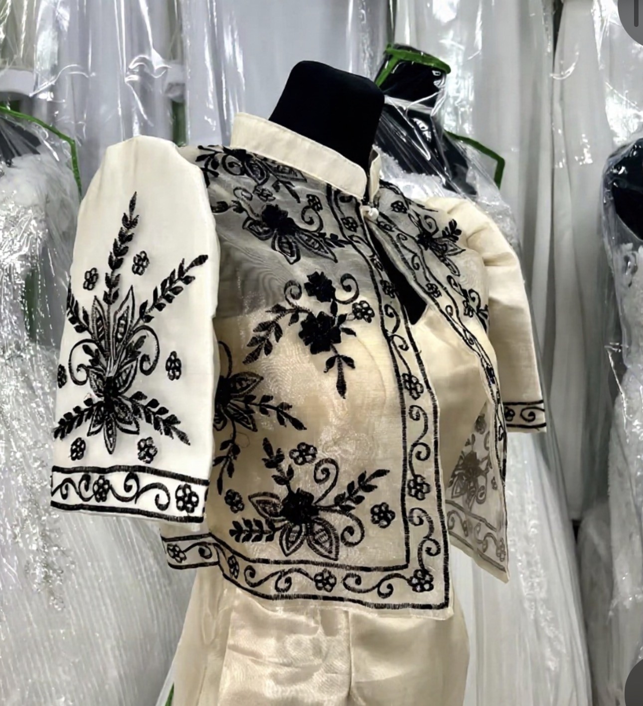 Filipiniana Bolero Lady Barong Traditional National Costume embroidery XL Asian
