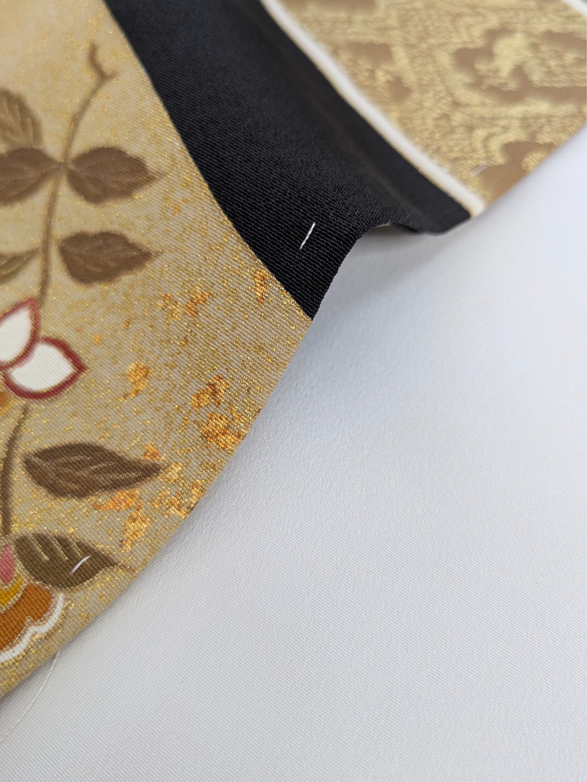 Authentic Japan Kimono Silk Black Tomesode Gold Phoenix Embroidery Textile Art