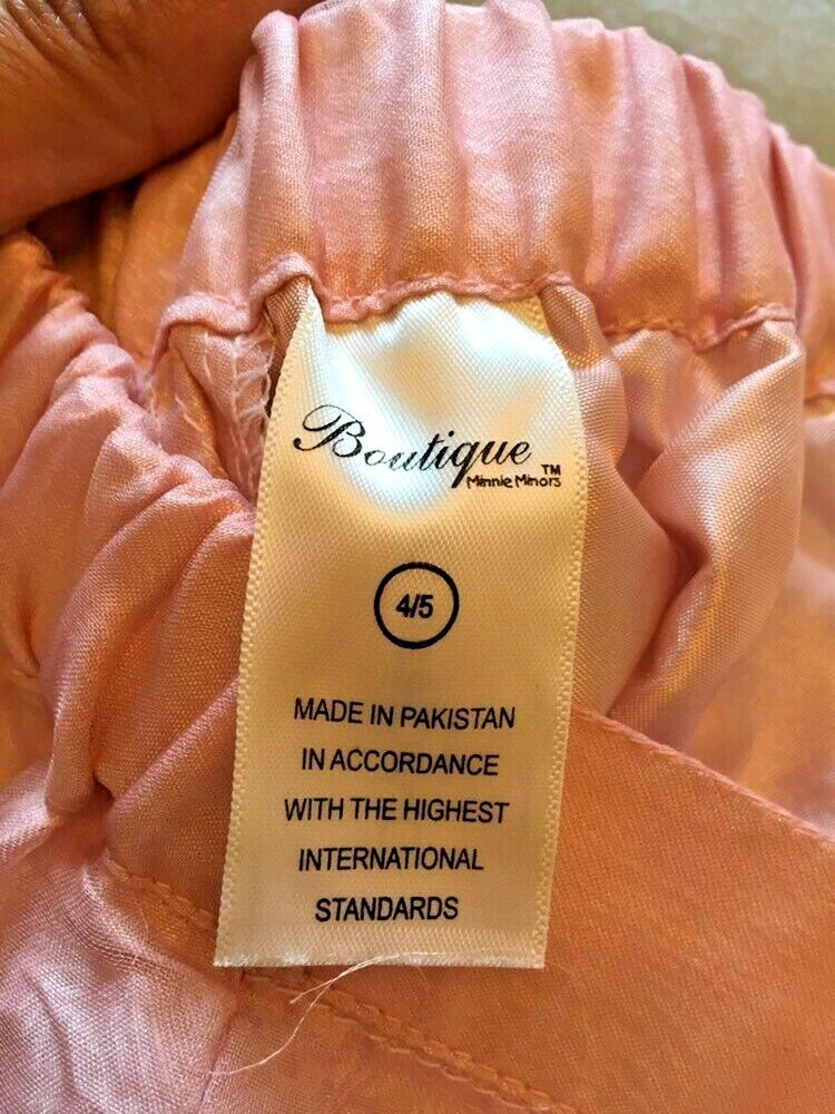 Pakistani/ Indian girl’s clothes, Minnie Minors Boutique, pink, size 4/5 & 9/10