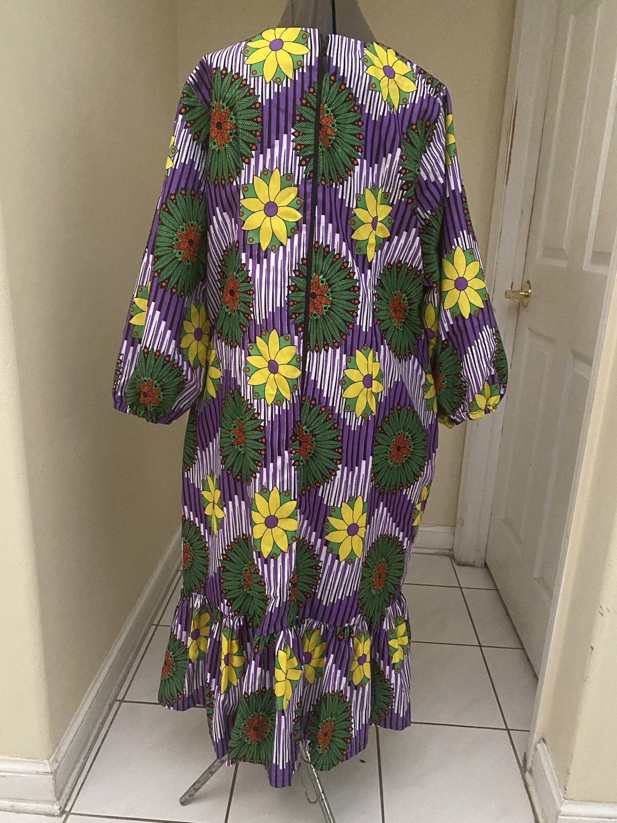 NIGERIAN AFRICAN WAX ANKARA DRESS ( CULTURAL& ETHNIC CLOTHING AFRICA )MULTICOLOR