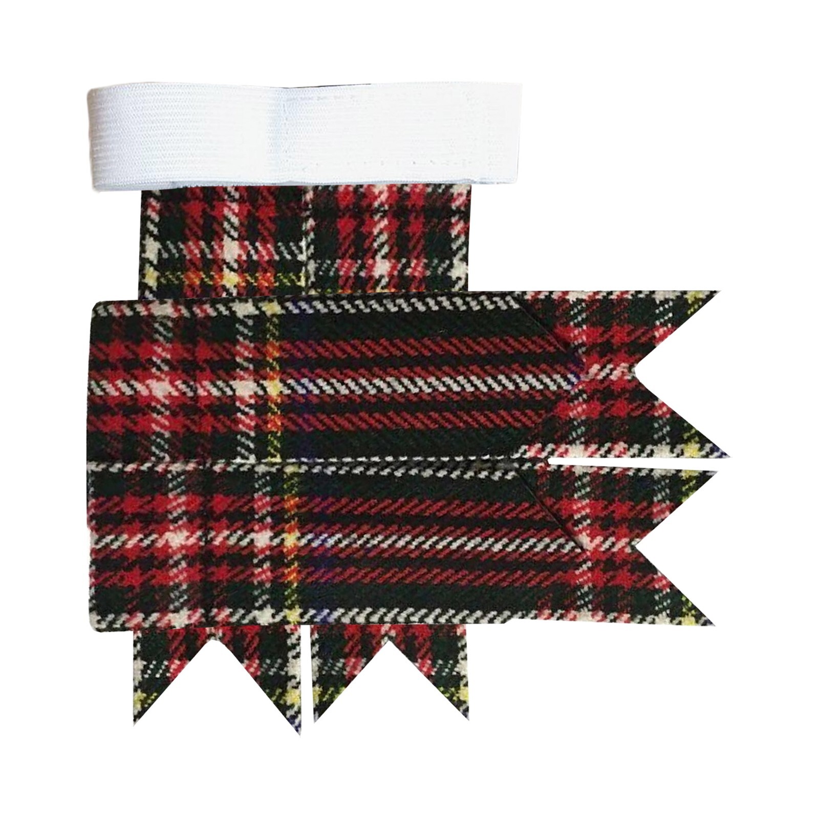Scottish Tartan Black Stewart Flashes Traditional Highalanders Kilt Sock Garter