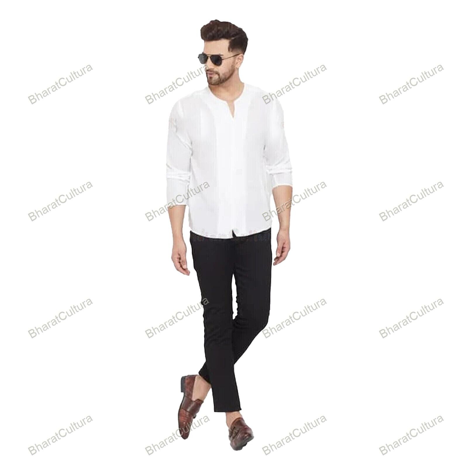 Mens Kurta Traditional Mens Shirt Long Sleeve Custom Bollywood Casual shirt kurt